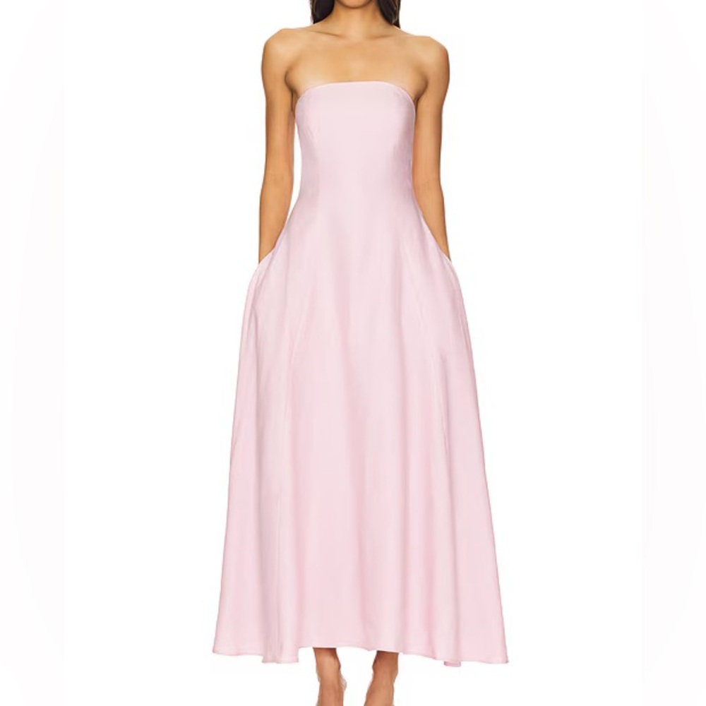 Favorite Daughter Light Pink Strapless Maxi Dress
